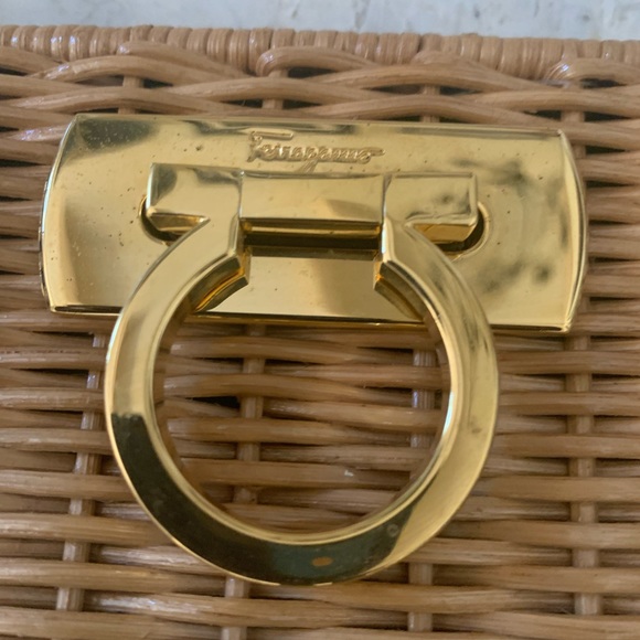 Preowned Authentic Vintage Salvatore Ferragamo Straw Crossbody Handbag - Picture 12 of 12